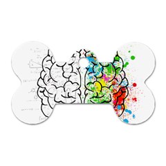 Brain-mind-psychology-idea-drawing Dog Tag Bone (two Sides) by Jancukart