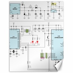 Circuits-electronics-atmel Canvas 12  X 16  by Jancukart
