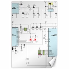 Circuits-electronics-atmel Canvas 12  X 18  by Jancukart