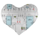 Circuits-electronics-atmel Large 19  Premium Heart Shape Cushions Back