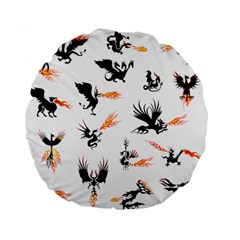 Dragon-phoenix-fire-bird-ancient Standard 15  Premium Flano Round Cushions by Jancukart