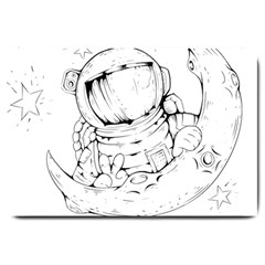 Astronaut-moon-space-astronomy Large Doormat  by Jancukart