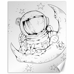 Astronaut-moon-space-astronomy Canvas 11  X 14  by Jancukart