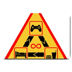 Gamer-geek-video-game-sign-fan Large Doormat  by Jancukart