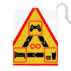 Gamer-geek-video-game-sign-fan Drawstring Pouch (4xl) by Jancukart
