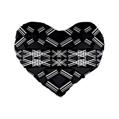 Abstract Pattern Geometric Backgrounds  Standard 16  Premium Flano Heart Shape Cushions by Eskimos
