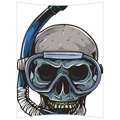 Skull-underwater-diving-skeleton-diving-head Back Support Cushion by Jancukart