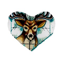 Deer-unicorn-tattoo-drawing-vector-watercolor Standard 16  Premium Heart Shape Cushions by Jancukart