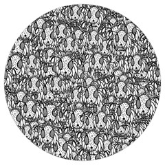 Sketchy Monster Insect Drawing Motif Pattern Round Trivet by dflcprintsclothing