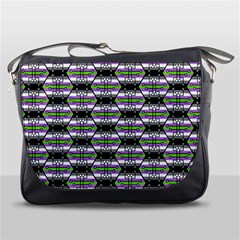 Hackers Town Void Mantis Hexagon Agender Nine 9 Stripe Pride Flag Messenger Bag by WetdryvacsLair