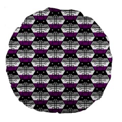 Hackers Town Void Mantis Hexagon Asexual Ace Pride Flag Large 18  Premium Round Cushions by WetdryvacsLair
