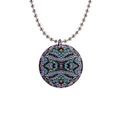 Pastels Repeats 1  Button Necklace by kaleidomarblingart