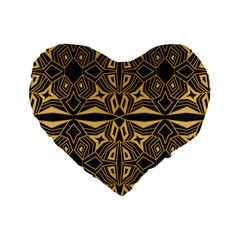 Abstract Pattern Geometric Backgrounds Standard 16  Premium Flano Heart Shape Cushions by Eskimos