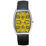 Abstract pattern geometric backgrounds Barrel Style Metal Watch Front