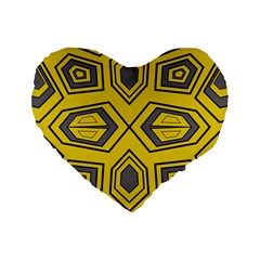 Abstract Pattern Geometric Backgrounds Standard 16  Premium Flano Heart Shape Cushions by Eskimos