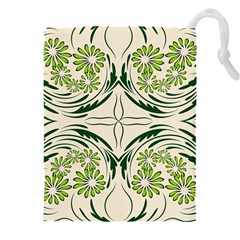 Folk Flowers Print Floral Pattern Ethnic Art Drawstring Pouch (5xl) by Eskimos