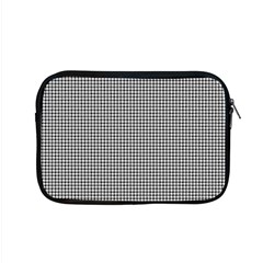 Soot Black And White Handpainted Houndstooth Check Watercolor Pattern Apple Macbook Pro 15  Zipper Case by PodArtist