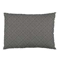 Small Black And White Watercolor Checkerboard Chess Pillow Case (two Sides) by PodArtist