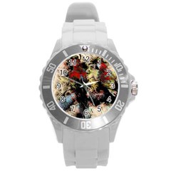 Ara-bird-parrot-animal-art Round Plastic Sport Watch (l) by Jancukart
