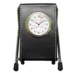 Math Formula Pattern Pen Holder Desk Clock by Sapixe