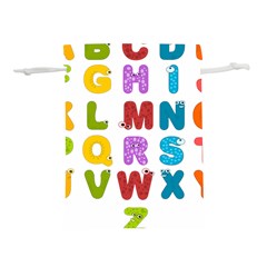 Vectors Alphabet Eyes Letters Funny Lightweight Drawstring Pouch (l) by Sapixe
