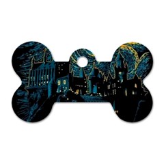 Cartoon Starry Night Vincent Van Gofh Dog Tag Bone (two Sides) by Jancukart