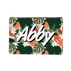 Tropical Polka Plants 2 Cosmetic Bag (large) by flowerland