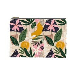 Floral Plants Jungle Polka 1 Cosmetic Bag (large) by flowerland