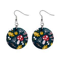 Autumn Nature Sheets Forest Mini Button Earrings by Amaryn4rt
