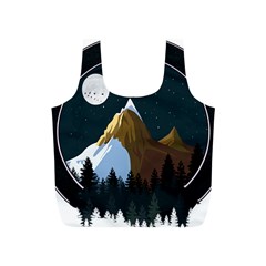 Mountains Forest Moon Stars View Full Print Recycle Bag (s) by Wegoenart