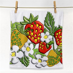 Strawberries Berry Strawberry Leaves Face Towel by Wegoenart