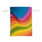  Rainbow Pattern Lines Lightweight Drawstring Pouch (L) Front
