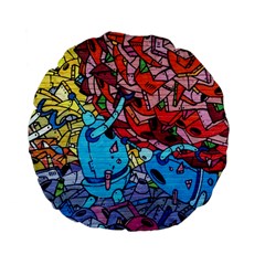 Graffiti-wall-mural-painting-arts Standard 15  Premium Flano Round Cushions by Simbadda