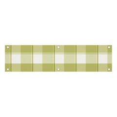 Green Tea - White And Green Plaids Banner And Sign 4  X 1  by ConteMonfrey