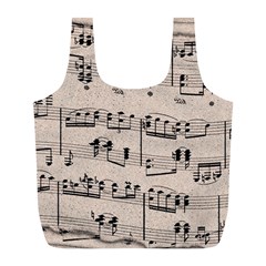 Art Vintage Music Paper Background Design Full Print Recycle Bag (l) by Wegoenart