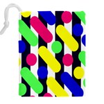 Illustration Geometric Form Circle Line Pattern Drawstring Pouch (4XL) Back