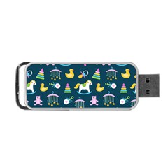 Cute Babies Toys Seamless Pattern Portable Usb Flash (two Sides) by Vaneshart