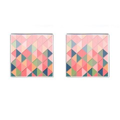 Illustration Pink Background Geometric Triangle Cufflinks (square) by Wegoenart