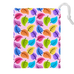 Pattern Illustration Background Abstract Leaves To Dye Drawstring Pouch (5xl) by Wegoenart