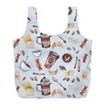 Coffee Coffeemania Caffeine Pattern Full Print Recycle Bag (L) Back