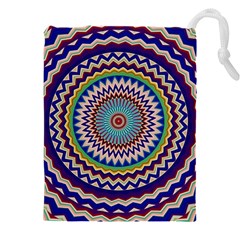 Illustration Kaleidoscope Geometric Circles Drawstring Pouch (5xl) by Wegoenart