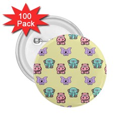 Illustration Animals Pastel Children Colorful 2 25  Buttons (100 Pack)  by Wegoenart