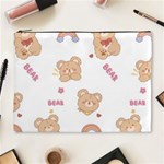 Illustrations Bear Cartoon Background Pattern Cosmetic Bag (XL) Front