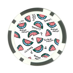 Illustration Watermelon Fruit Sweet Slicee Poker Chip Card Guard by Sudhe
