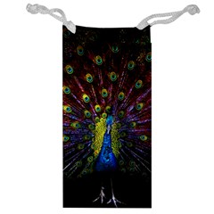 Beautiful Peacock Feather Jewelry Bag by Jancukart