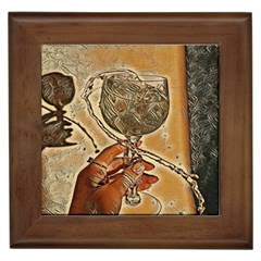 A Little Glass Of White Wine - Italian Drinks Framed Tile by ConteMonfrey