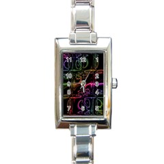 Patina Swirl Rectangle Italian Charm Watch by MRNStudios