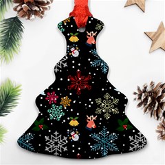 Illustration Xmas Christmas Thanks Giving Pattern Christmas Tree Ornament (two Sides) by danenraven