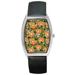 Fruits Star Blueberry Cherry Leaf Barrel Style Metal Watch by Ravend