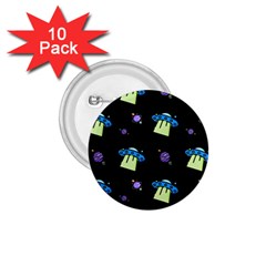 Illustration Cosmos Cosmo Rocket Spaceship Ufo 1 75  Buttons (10 Pack) by danenraven